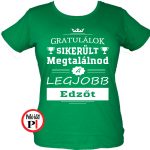 gratulálok edző póló női zöld