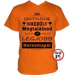 gratulálok keresztapa póló narancs