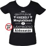 gratulálok leánybúcsú póló női fekete