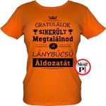 gratulálok leánybúcsú póló női narancs