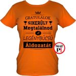 gratulálok legénybúcsú póló női narancs