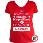 gratulálok lovas póló női piros