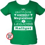 gratulálok rally póló női zöld