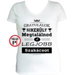 gratulálok szakács póló női fehér