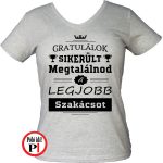 gratulálok szakács póló női szürke