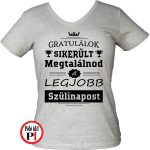 gratulálok szülinapi póló női szürke
