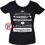 gratulálok targoncás póló női fekete