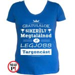 gratulálok targoncás póló női kék