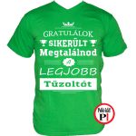 gratulálok tűzoltó póló zöld
