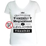 gratulálok tűzoltó póló női fehér