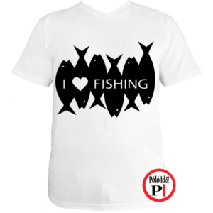 horgász póló i love fishing fehér