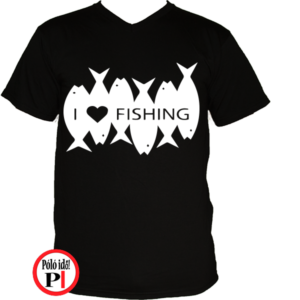 horgász póló i love fishing fekete