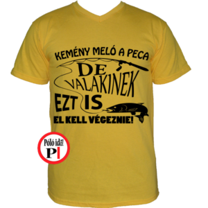 horgász póló kemény munka citrom