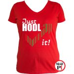 just hodl it kripto póló női piros
