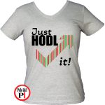 just hodl it kripto póló női szürke