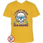 koponyás gamer póló citrom