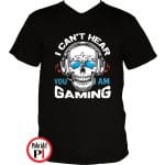 koponyás gamer póló fekete