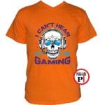 koponyás gamer póló narancs