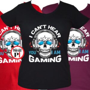 koponyás gamer póló női