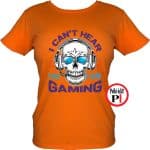koponyás gamer póló női narancs