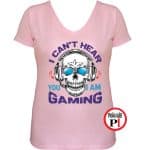 koponyás gamer póló női pink