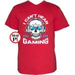 koponyás gamer póló piros