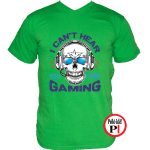 koponyás gamer póló zöld