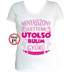 lánybúcsú póló gyűrű fehér