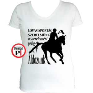 lovas póló lovas szerelem fehér