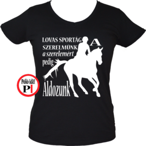 lovas póló lovas szerelem fekete