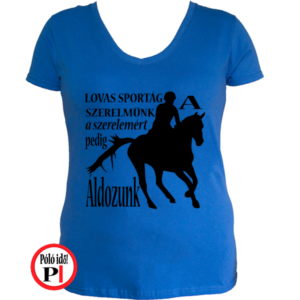 lovas póló lovas szerelem kék