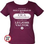 mások között cicás női póló burgundi