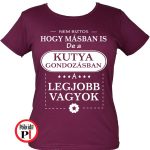 másban is kutyás póló női burgundi
