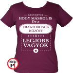 másban is traktoros póló női burgundi