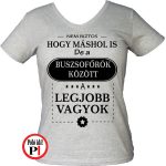 másban is buszsofőr póló női szürke