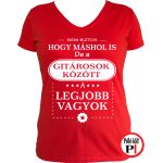 másban is gitáros póló női piros
