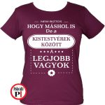 másban is kistestvér póló női burgundi