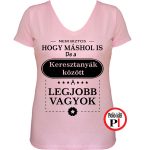 máshol is keresztanya póló pink