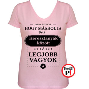 máshol is keresztanya póló pink