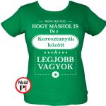 máshol is keresztanya póló zöld