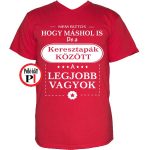 Máshol keresztapa póló piros