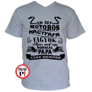 motoros póló családi póló szürke