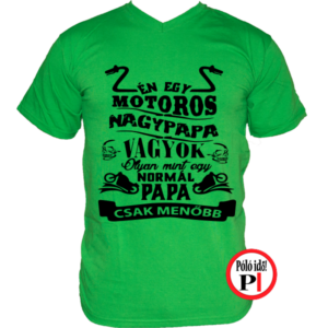 motoros póló családi póló zöld