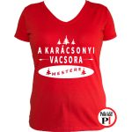 Női a karácsonyi vacsora mestere póló piros
