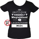 gratulálok kondi gyúros póló női fekete