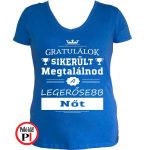 gratulálok kondi gyúros póló női kék