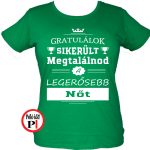 gratulálok kondi gyúros póló női zöld