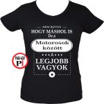 Női mások között motoros póló fekete