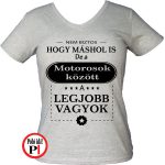Női mások között motoros póló szürke