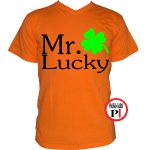 Lucky páros póló férfi narancs